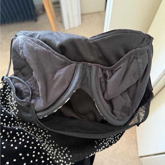 Vintage Dave & Johnny Laura Ryner Black Velvet Maxi Dress w Embellishments Y2K - Picture 6 of 8